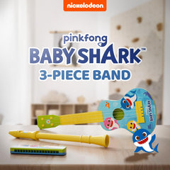 Lollipop Baby Shark flute close-up, gentle tones spark auditory curiosity.