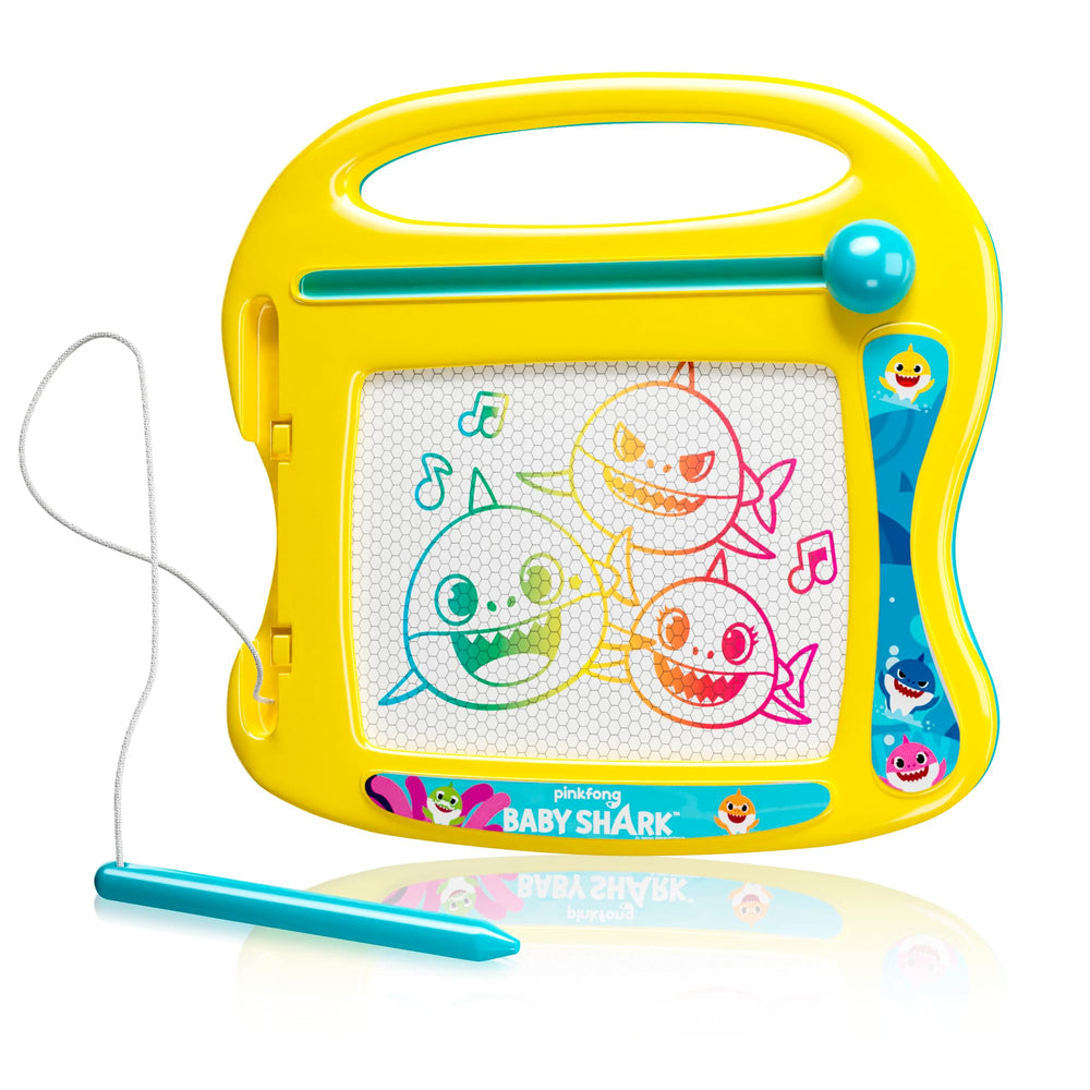 Lollipop Baby Shark travel drawing board with stylus and stamps for on-the-go creativity.