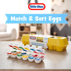 Lollipop eggs split into halves for shape matching and hand-eye practice