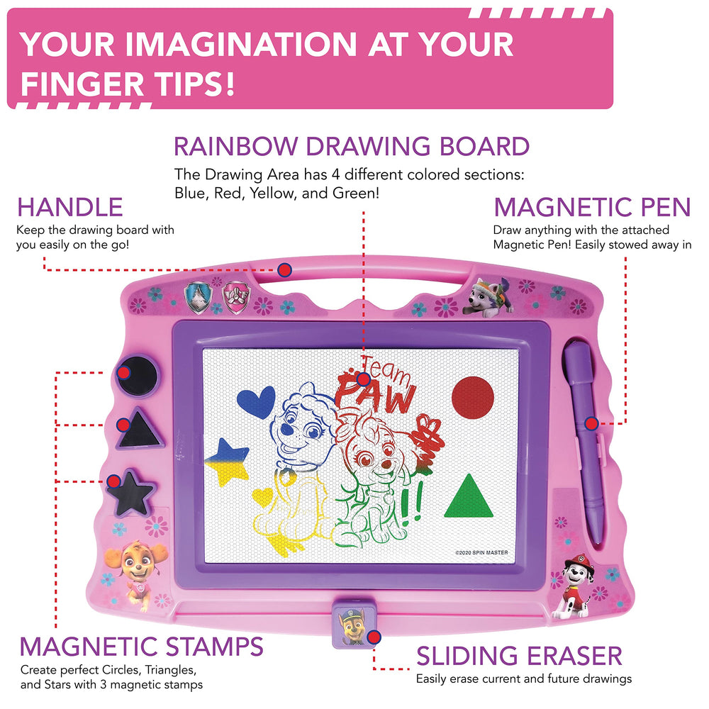 Color-capable drawing surface lets kids brighten their PAW Patrol art.