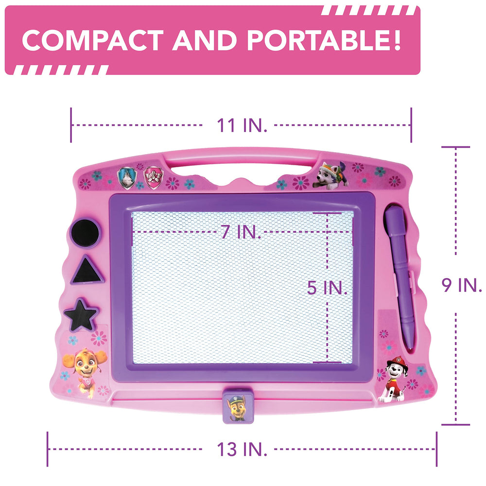 Bottom eraser slider on Lollipop PAW Patrol board enables quick reset.