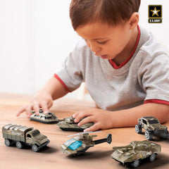 Lollipop US Army die-cast vehicle packaging; gift-ready for birthdays and holidays.