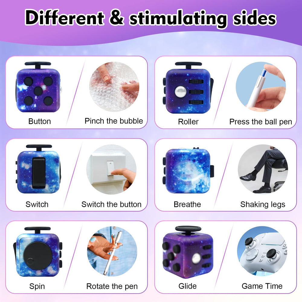 Lollyx fidget cube enables portable focus and de-stress.