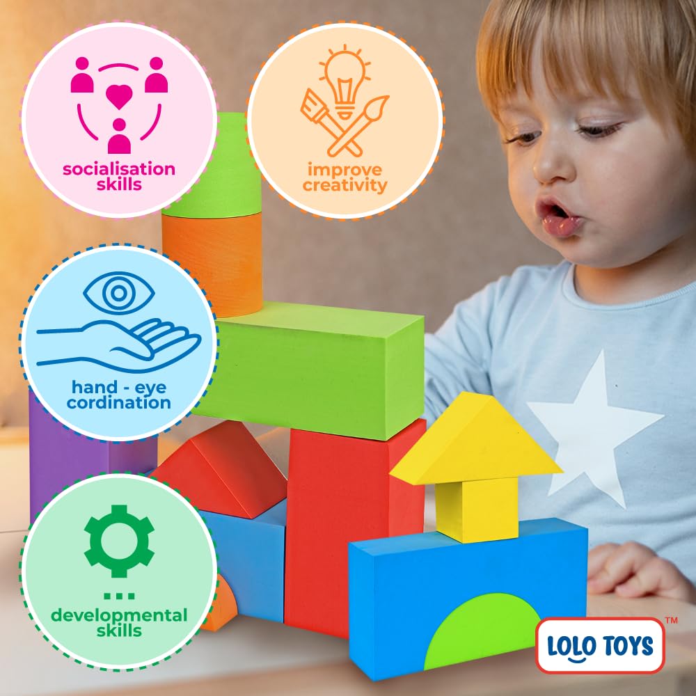 LOLO TOYS toddler building blocks encourage hands-on learning at home or on the go.