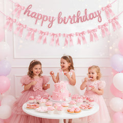 Lomantank pink backdrop enhances baby showers and bridal events.