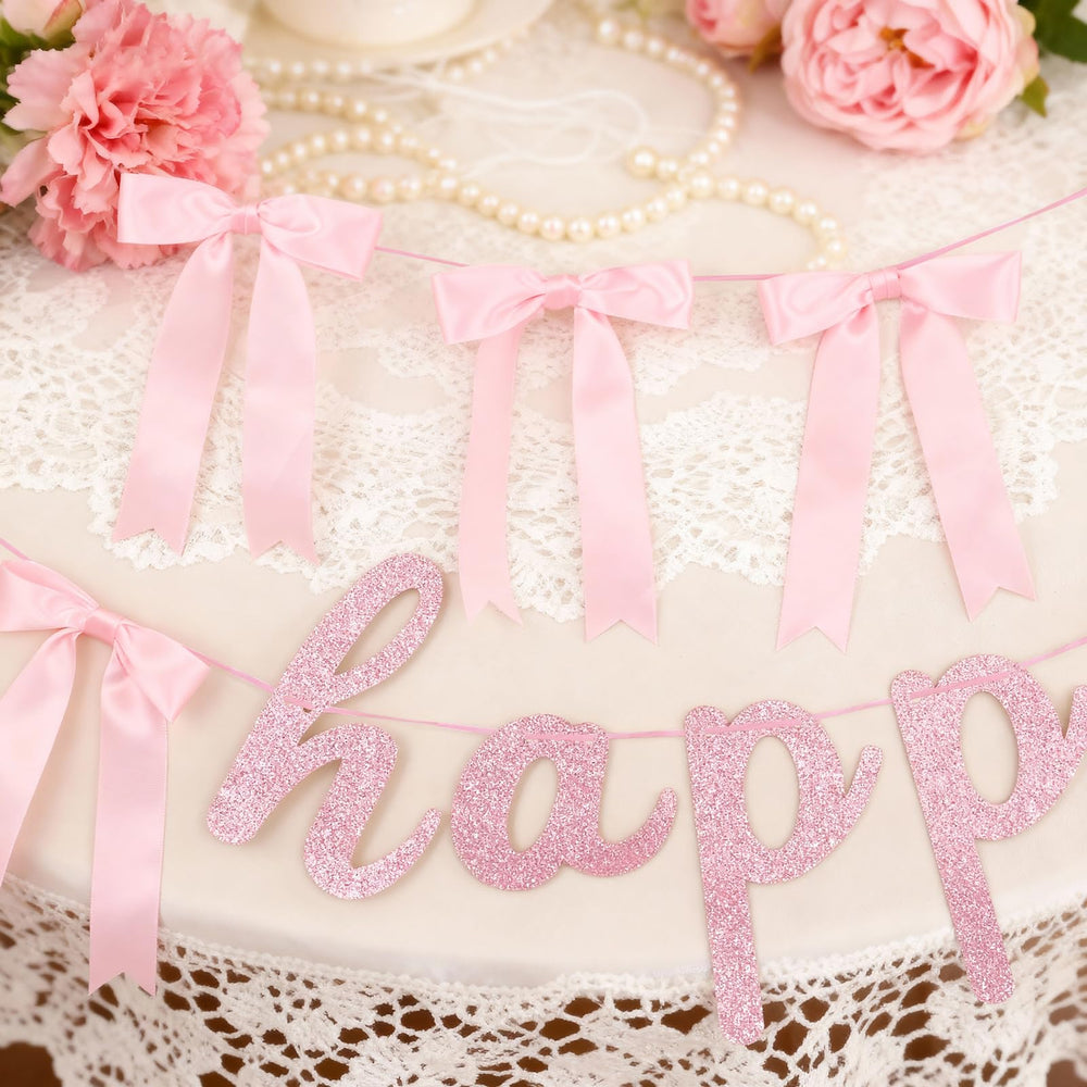 Lomantank satin bow garland closeup highlights premium craftsmanship.