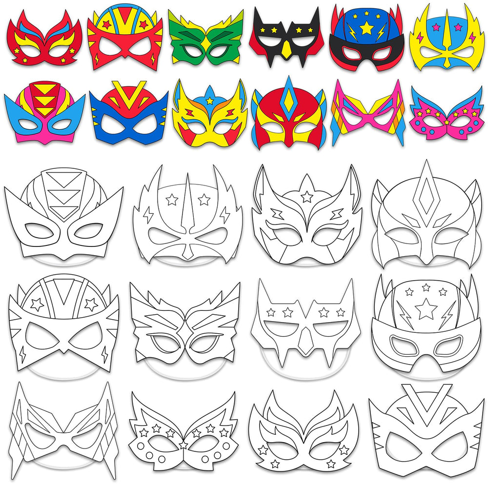 Lonfliness 36 set hero masks ready for coloring and group crafts