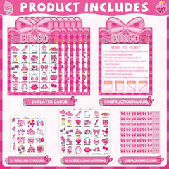 Lonfliness Pink Bow Calling Cards to guide rounds