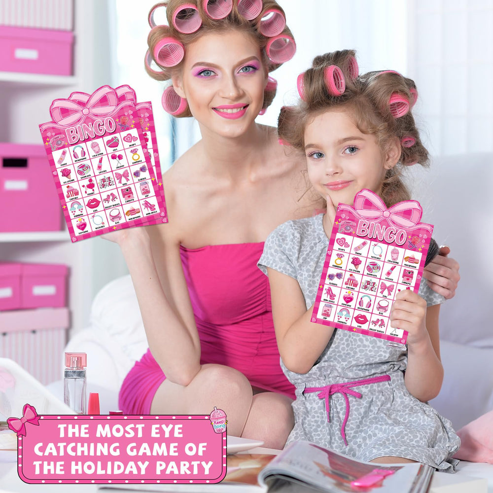 Lonfliness Pink Bow Durable Cardstock for reuse