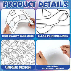Lonfliness robot coloring mask design 3, blank canvas for imaginative painting