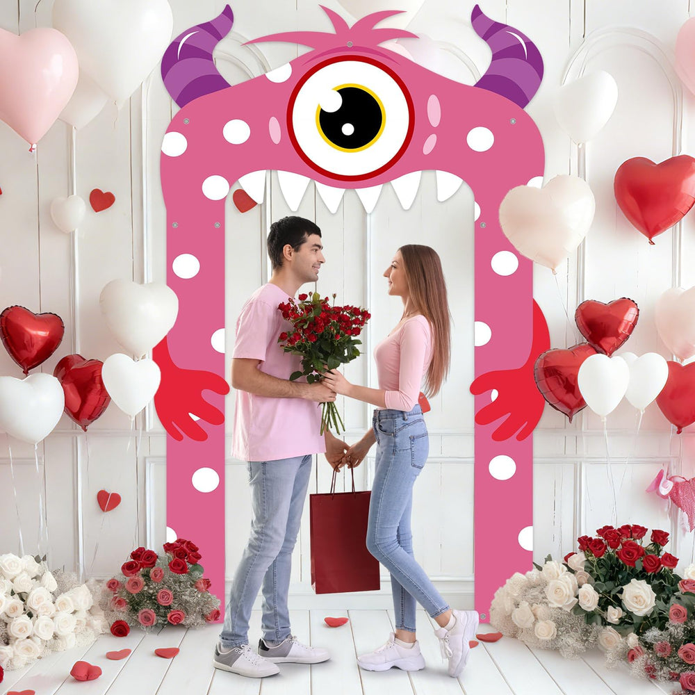 Lonfliness Valentines monster banner brightens indoor or outdoor spaces.