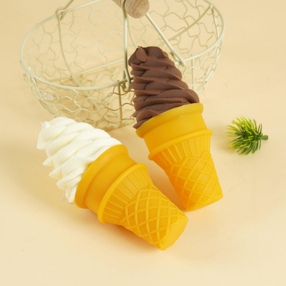 LONG XIN SERIES lifelike ice cream model in white for food photography.