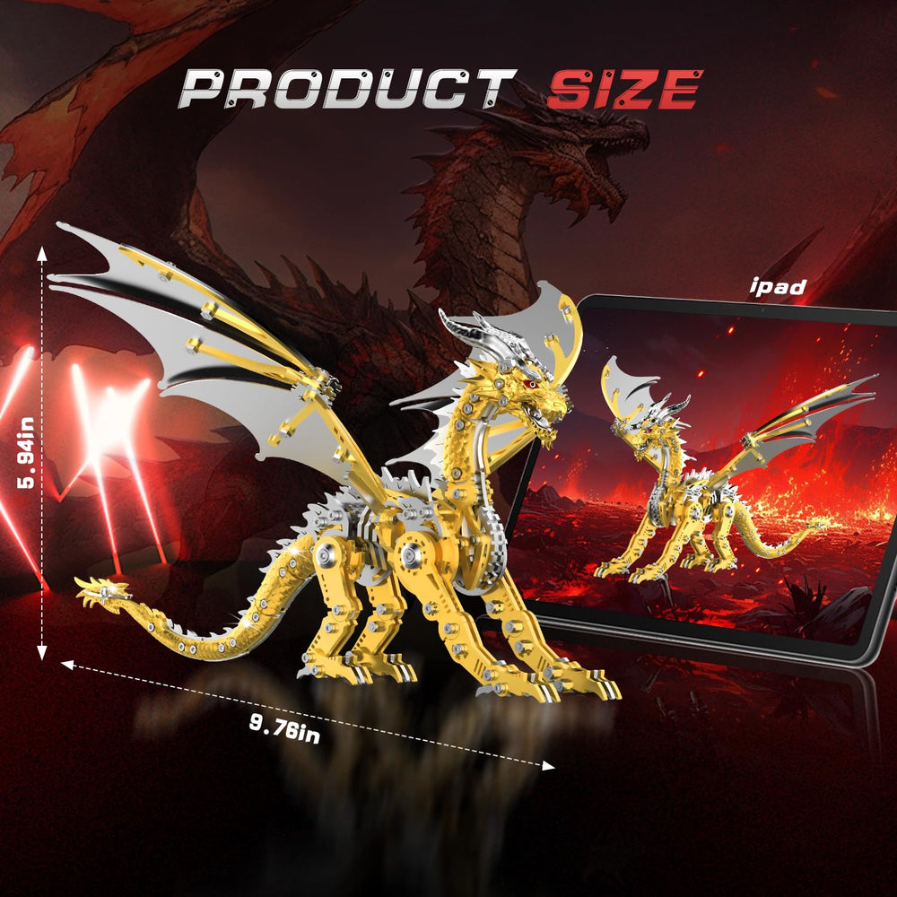 LONGPIN dragon close-up, steel parts showing precision craftsmanship.