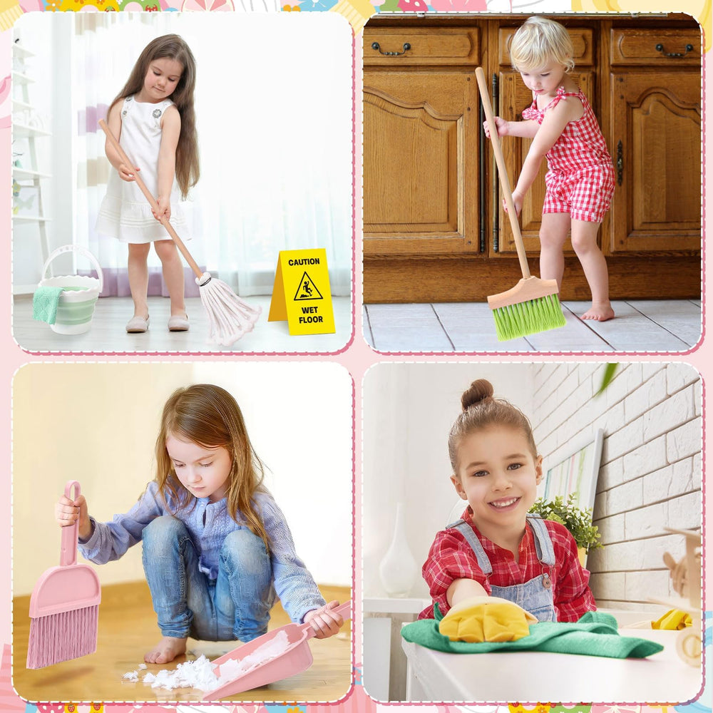 Lonico wooden dustpan provides scooping action during cleanup play