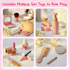 Lonico eyeshadow tray and brush in warm wood finish for creative makeup