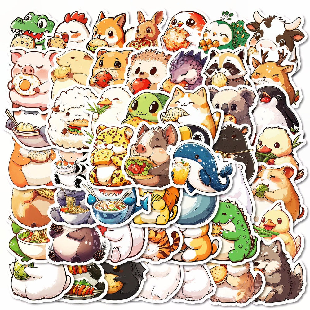 LOOGFDC cute animal stickers waterproof bundle on water bottles and laptops