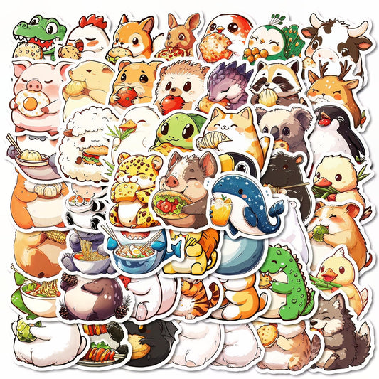 LOOGFDC cute animal stickers waterproof bundle on water bottles and laptops