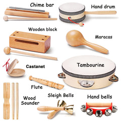 LOOIKOOS storage bag keeps wooden instruments organized for easy cleanup.