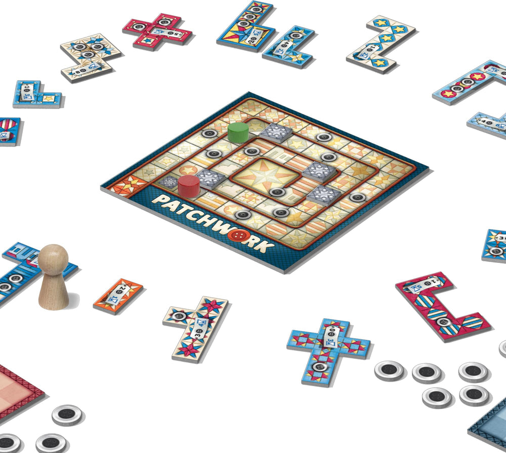 Lookout Patchwork Americana Edition two players at table for quick strategic play.