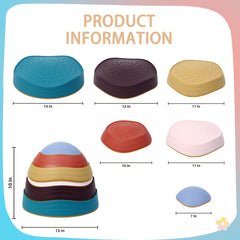 LoomLark Balance stepping stones feature creative patterns to spark imaginative play.