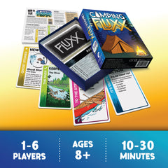 Looney Labs Camping Fluxx family play at the table inspires shared smiles.