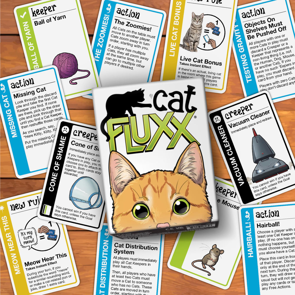 Looney Labs Cat Fluxx vacuum cleaner creeper adds playful chaos to play.