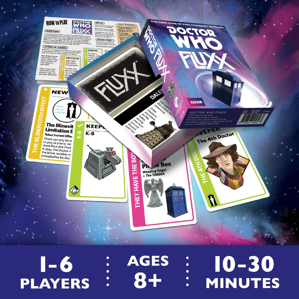 Looney Labs Doctor Who Fluxx figures bring iconic companions into play