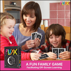 Inside Fluxx 5.0 box: 100 cards and clear instructions for play.