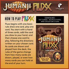 Looney Labs Jumanji Fluxx bonus cards increase variety and strategic options