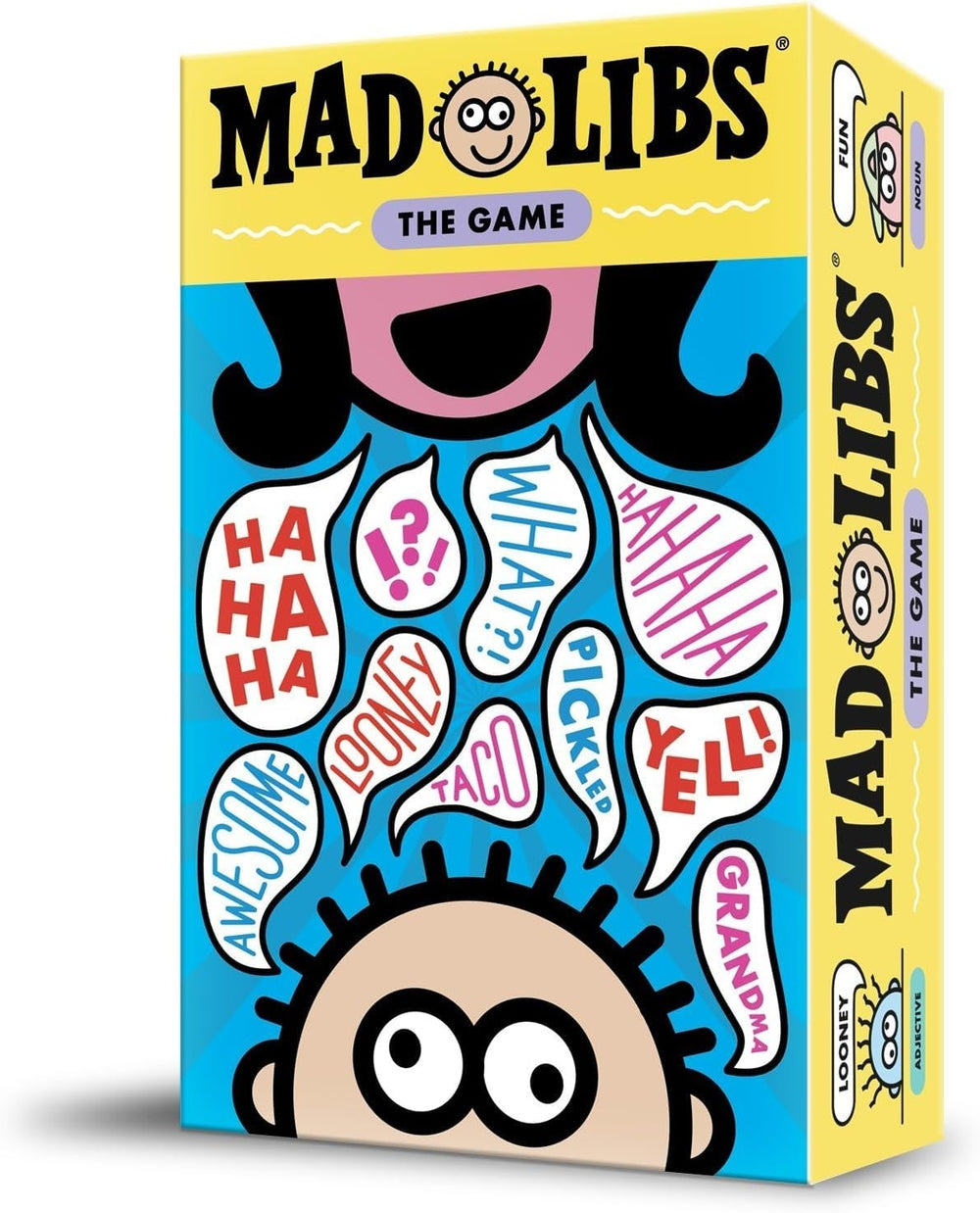 Looney Labs Mad Libs family game night scene emphasizes shared laughter