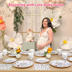 Lopeastar baby in bloom cake plates; vibrant florals ideal for celebratory desserts.