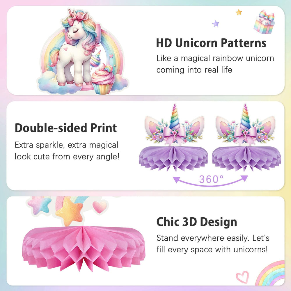 Lopeastar unicorn table decoration display elevates the table centerpiece.