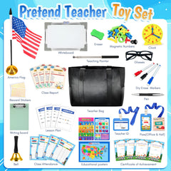 Loscola pretend play school set whiteboard promotes interactive learning during playtime.