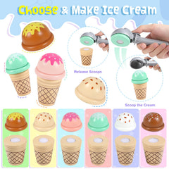 Loscola wooden ice cream cones offering hands-on play and fine motor practice.