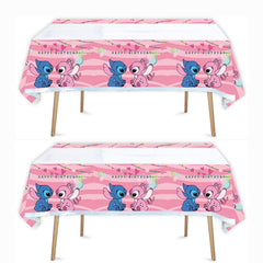 Losede pink birthday tablecloths, two-piece set, 70x42 inches, ideal for bright birthday tables.