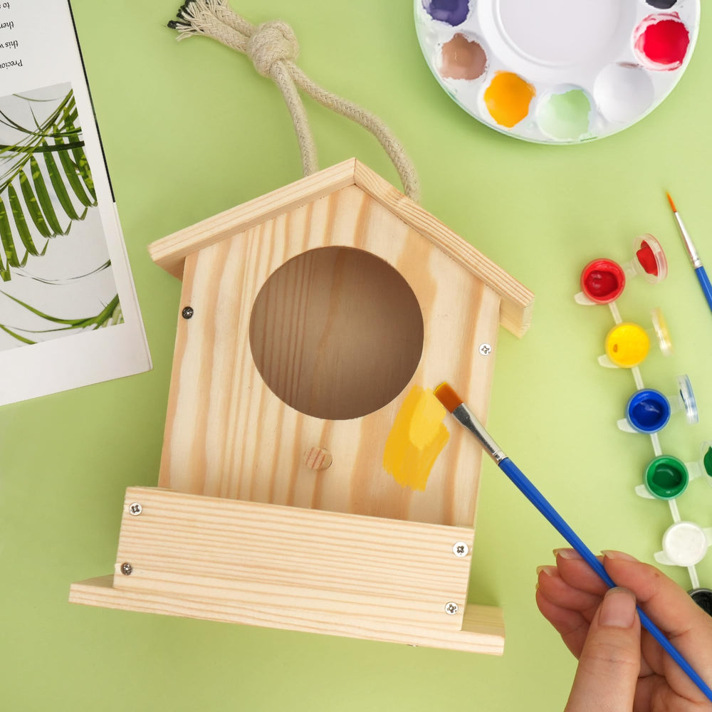 LotFancy Bird House Kit hanging rope makes easy outdoor display