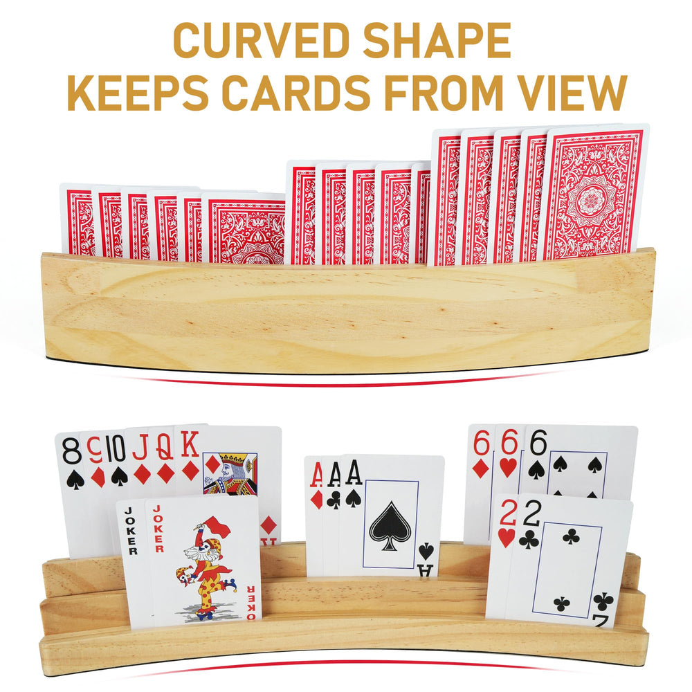 LotFancy curved display suits narrow and wide cards for bridge and poker