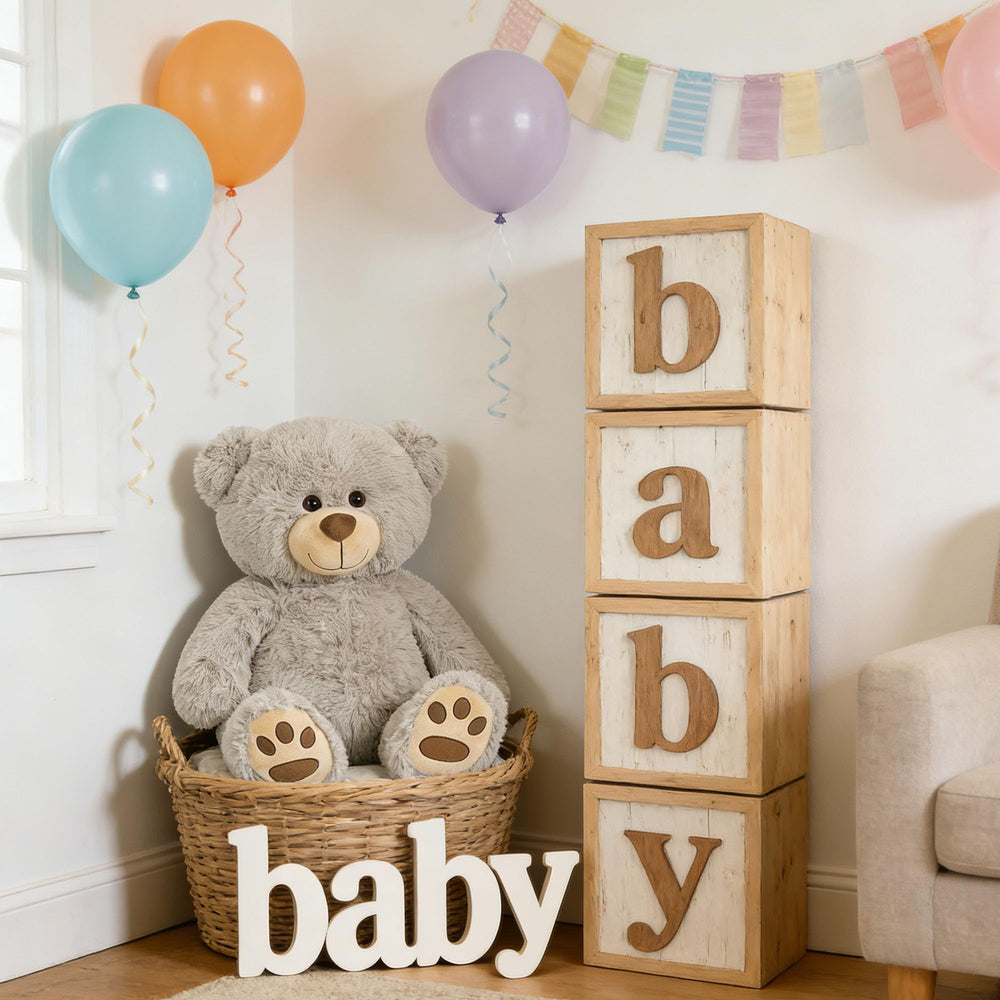 LotFancy gray teddy serves as a gentle friend for gifting celebrations.