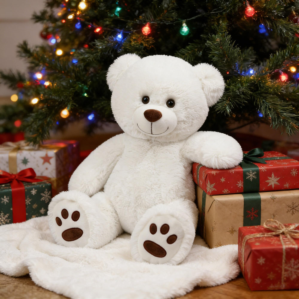 LotFancy teddy bear soft plush fur for gentle hugs.
