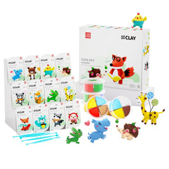 LOUFOR air dry clay kit with colorful compartments for 12 models