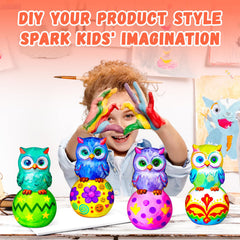 Loungelore tap to light owl lamp enables easy color changes.