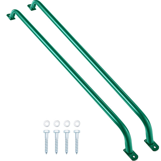 Lounsweer 37-inch green safety handle, left view, sturdy grip for kids' treehouse.