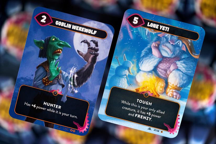 Loups Garous Mindbug First Contact cards in play showing hybrid creatures.