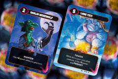 Loups Garous Mindbug First Contact cards in play showing hybrid creatures.