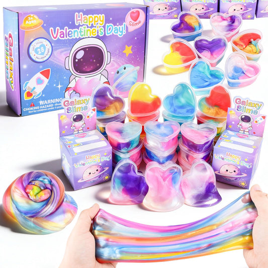 Louseadon Galaxy slime jars in vibrant colors for creative sensory play.