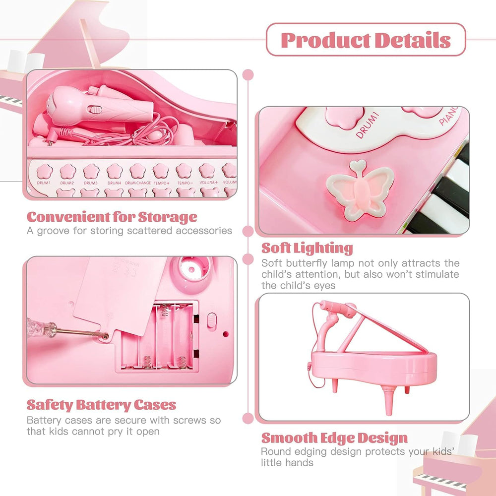 Love&Mini pink piano toy designed for small hands and safe play