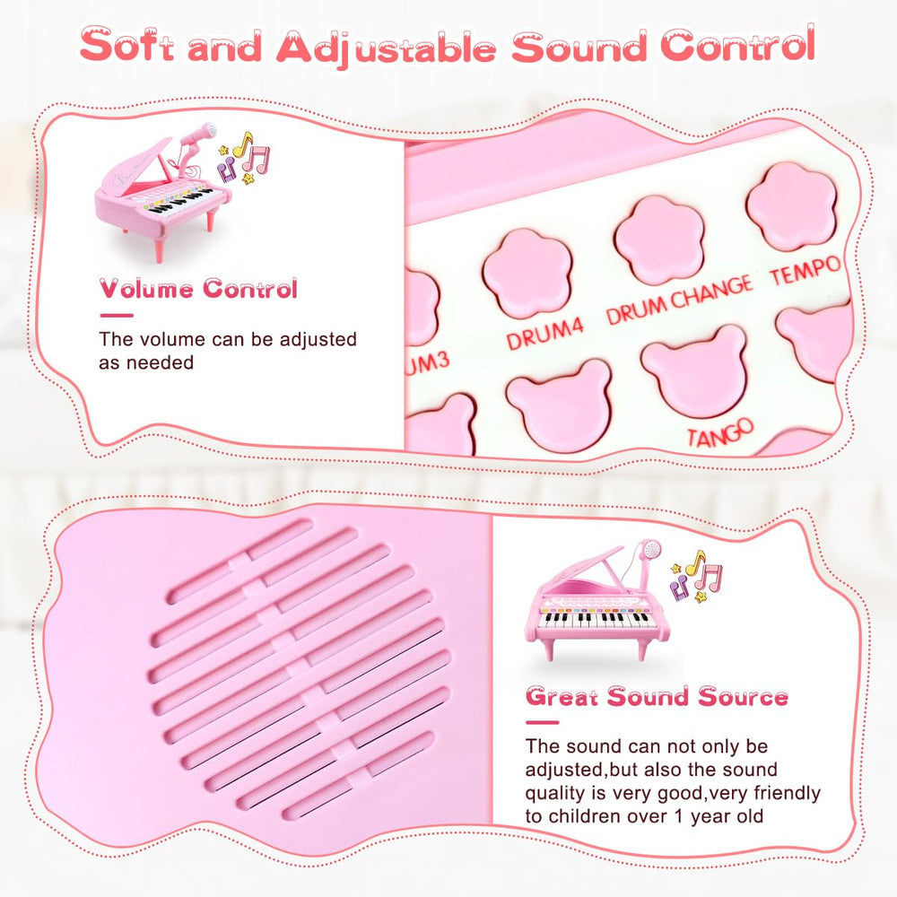 Love&Mini toy with eight percussion sounds for dynamic beats.