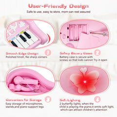 Love&Mini piano showing disco and tango buttons for varied rhythms.