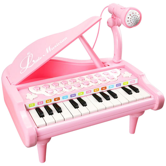 Love&Mini pink piano with 24 keys inviting early musical exploration.