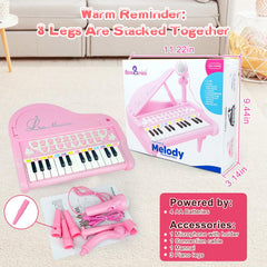 Love&Mini pink piano assembly setup for quick playtime.